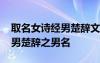 取名女詩經(jīng)男楚辭文論語武周易 取名女詩經(jīng)男楚辭之男名