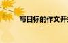寫目標(biāo)的作文開頭 寫目標(biāo)的作文