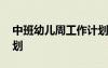 中班幼兒周工作計(jì)劃表 幼兒園中班周工作計(jì)劃