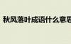秋風(fēng)落葉成語什么意思 秋風(fēng)落葉的成語解釋