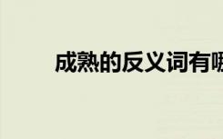 成熟的反義詞有哪些 成熟的反義詞