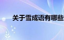 關(guān)于雪成語有哪些成語 雪的成語內(nèi)容