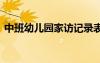 中班幼兒園家訪記錄表 中班幼兒園家訪記錄
