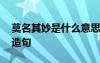 莫名其妙是什么意思造句 莫名其妙的解釋和造句