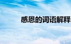 感恩的詞語解釋 感恩詞語及解釋