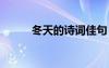 冬天的詩詞佳句 冬天的經(jīng)典詩句