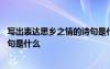 寫出表達(dá)思鄉(xiāng)之情的詩句是什么意思 寫出表達(dá)思鄉(xiāng)之情的詩句是什么