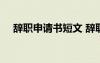 辭職申請書短文 辭職申請書30個字左右