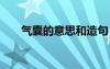 氣囊的意思和造句 氣囊的解釋及造句