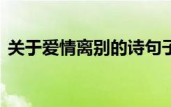關(guān)于愛(ài)情離別的詩(shī)句子 描寫(xiě)愛(ài)情離別的詩(shī)句