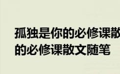 孤獨是你的必修課散文隨筆600字 孤獨是你的必修課散文隨筆