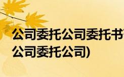 公司委托公司委托書范本 公司委托書(委托書公司委托公司)