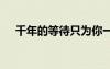 千年的等待只為你一個回眸 千年的等待