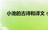 小池的古詩和譯文 小池古詩注釋及賞析