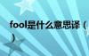 fool是什么意思譯（foolish是什么意思中文）