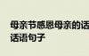母親節(jié)感恩母親的話唯美簡短 母親節(jié)感恩的話語句子