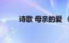 詩歌 母親的愛 《母親的愛》詩歌