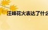 汪峰花火表達了什么情感 汪峰花火歌詞