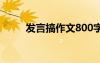 發(fā)言搞作文800字 發(fā)言作文500字