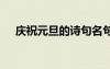 慶祝元旦的詩句名句 慶祝元旦的好詩句