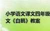 小學(xué)語文課文四年級白鵝教案 四年級上冊語文《白鵝》教案