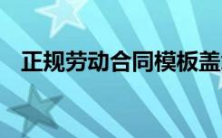 正規(guī)勞動(dòng)合同模板蓋章 正規(guī)勞動(dòng)合同模板