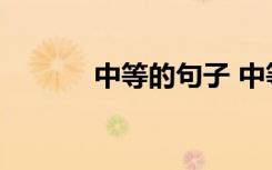 中等的句子 中等的解釋及造句