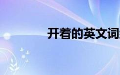 開著的英文詞組 開著的英文