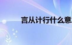 言從計行什么意思 言從計行成語