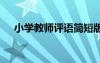 小學(xué)教師評語簡短版 小學(xué)教師簡單評語