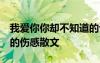我愛你你卻不知道的說說 我愛你,你卻不知道的傷感散文