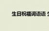生日祝福詞語語 生日祝福經(jīng)典詞語