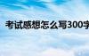 考試感想怎么寫300字 考試感想作文300字