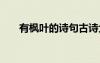有楓葉的詩(shī)句古詩(shī)大全 有楓葉的詩(shī)句