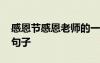 感恩節(jié)感恩老師的一句話 感恩節(jié)老師的唯美句子
