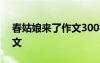 春姑娘來了作文300字四年級 春姑娘來了作文