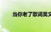 當(dāng)你老了歌詞莫文蔚 當(dāng)你老了歌詞