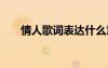 情人歌詞表達什么意思 《情人》歌詞