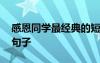 感恩同學(xué)最經(jīng)典的短句 適合用于感恩同學(xué)的句子