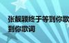 張靚穎終于等到你歌詞完整版 張靚穎終于等到你歌詞