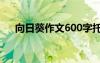 向日葵作文600字托物言志 向日葵作文