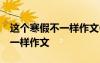 這個(gè)寒假不一樣作文600字2024 這個(gè)寒假不一樣作文