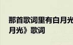 那首歌詞里有白月光 經典中秋節(jié)歌曲：《白月光》歌詞