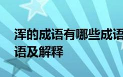 渾的成語有哪些成語大全大全 帶有渾字的成語及解釋