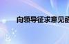 向領(lǐng)導(dǎo)征求意見(jiàn)函 向領(lǐng)導(dǎo)征求意見(jiàn)