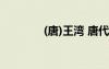 (唐)王灣 唐代詩人王灣簡介