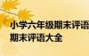 小學(xué)六年級(jí)期末評(píng)語(yǔ)短小精悍 六年級(jí)小學(xué)生期末評(píng)語(yǔ)大全
