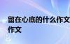 留在心底的什么作文 留在心底的目光五年級(jí)作文