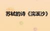 蘇軾的詩《浣溪沙》 蘇軾古詩《浣溪沙》