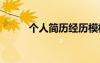 個人簡歷經(jīng)歷模板 個人簡歷經(jīng)歷
